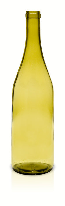 Yellow wine bottle on a white background