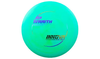 Green disc golf disc with 'Innova' branding on a transparent background